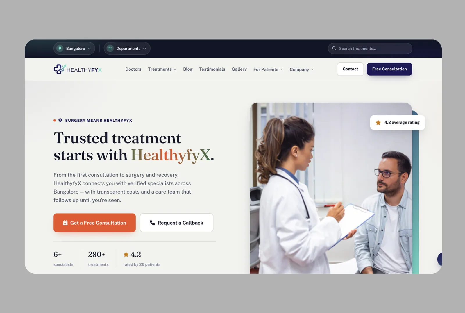 HealthyfyX homepage