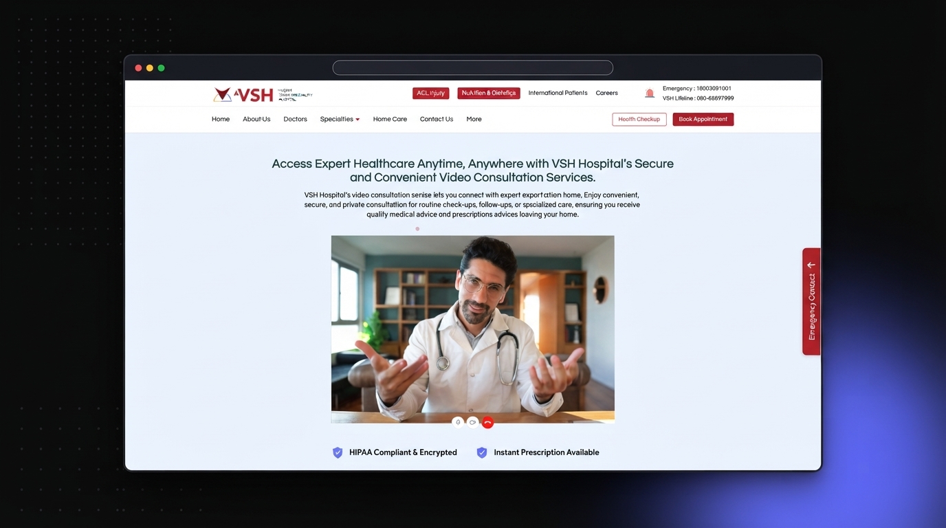 VSH Hospital video consultation page