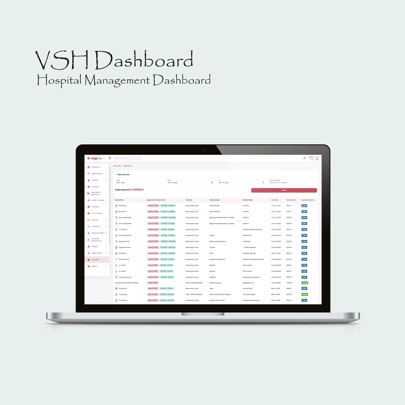 VSH Hospital Appointment Booking Screenshot